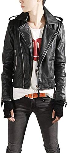 Lannister Fashion Men's Pu Leather Jacket Biker Jacket Casual Jacket Slim Fit Leather Faux Jacket Motorcycle Jacket Outerwear Coat