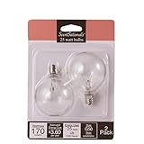 25w Wax Warmer Bulbs, 25 Watt Light Bulb Candelabra E12 Base Clear - Replacement for any Full Size Wax Warmer. Certified Scentsational Style G50 120Volt (25 Watt)