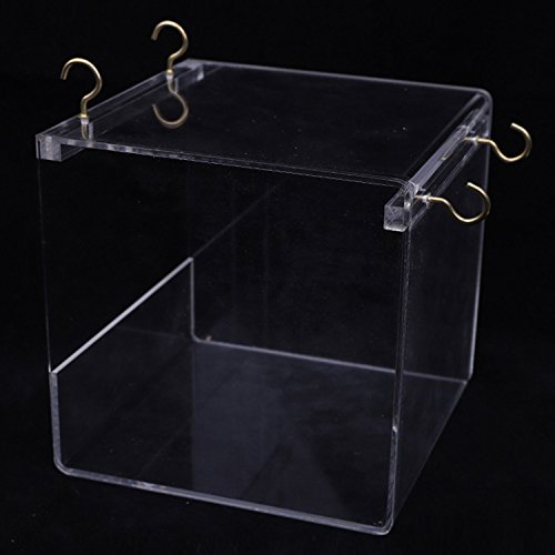 image for Kangkangk Cube Bird Bathtub Bath Shower Box Bowl with Hooks Cage Acces