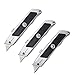 ORIENTOOLS Utility Knife Safety Heavy Duty Box Cutter, 3 Position Locking Blade, Retractable 3-Pack Set