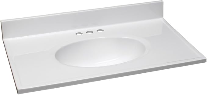 Design House 552018 Cultured Marble Vanity Top 31", Solid White, 31x19 ...