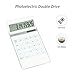 Elegant Design Pure White 10 Digit Dual Powered Standard Function Calculator Desktop Calculator