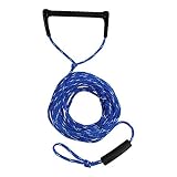 Water Ski Wakeboard Kneeboard Rope for Boating - 1-Section Waterski Watersports Rope - 12 in Floating Handle - Ropes for Waterskiing, Wake Board Tow, Towing Tubes, Towable Boat Sports (3/8 in x 75 ft)