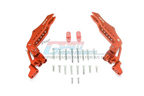 GPM Losi 1:10 Baja Rey / Rock Rey Upgrade Parts Aluminum Rear Shock Tower - 1Pr Set Orange