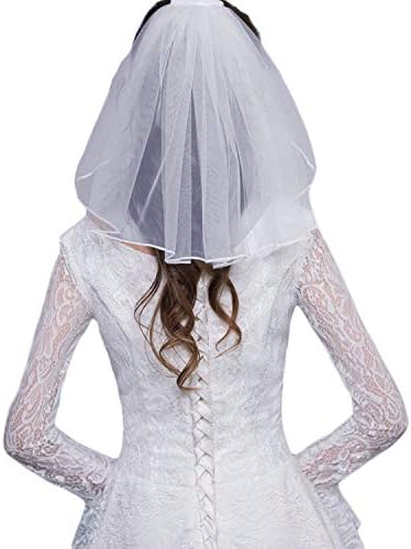 Short Cute First Communion Veils Single Tier Bridal Wedding Veils With Comb