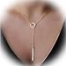 NEARTIME Women Necklace, Chic Y Shaped Circle Lariat Style Chain Jewelry Necklaces