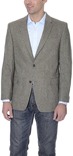 Tommy Hilfiger Olive Twill Trim Fit Blazer Sportcoat With Brown Elbow Patches 44R
