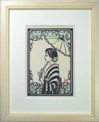 Amazon 切り絵フレーム 散歩 アートフレーム ポスター オンライン通販