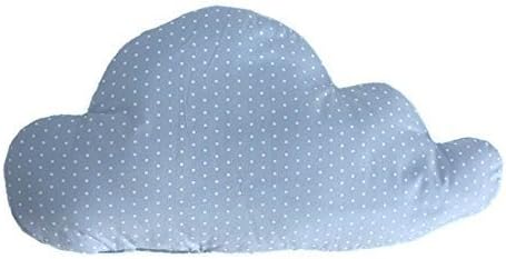 Cloud Pillow, Soft Pillow, Decorative Cloud Pillow, Nursery Decoration, light blue with white polka dots
