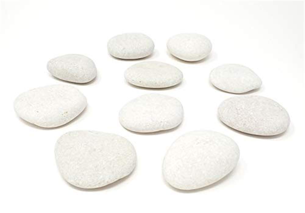 Chiloskit White Rocks for Painting,10 Big Rocks, 2” - 3.5” Inch Flat Smooth Stones Craft Rocks for Rock Painting, Kindness Stones, Painting Favors