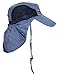 Men/Women Breathable Lightweight Polyester Mesh Summer Hat W/Neck Flap - Gray