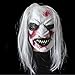 Tinsow Halloween Horror Grimace Ghost Mask Scary Zombie Bloody Mask with White Hair (3 Masks)
