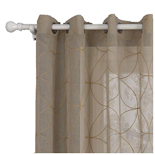 Homeyho Curtain Sheer Panels Semi Sheer Curtain With Grommet