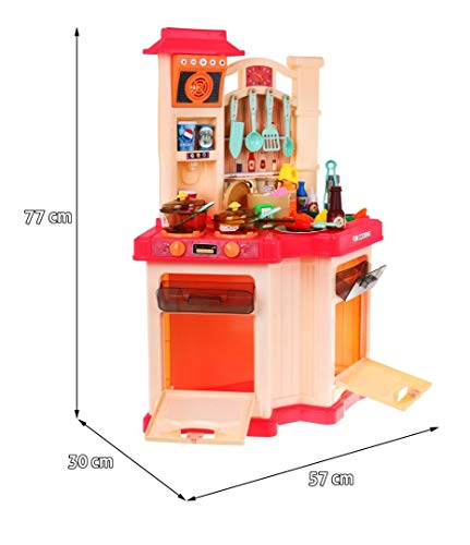 Ramiz Kinder Rollenspiel - Spielküche Kinderküche Spielset mit Spielzeug Lebensmittel, Zubehör, Wasserhahn mit Wasser… – Bild 4