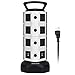 JACKYLED Power Strip - 14 Outlet Plugs with 4 USB Slot 6.5ft Cord Wire Extension 3000W Surge Protector Universal Socket Charging Station for PC Laptops Mobile Devices primary