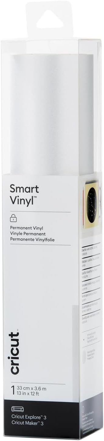 Cricut Smart Vinyl Shimmer Permanent Silver 3.6 m (12 ft) Roll