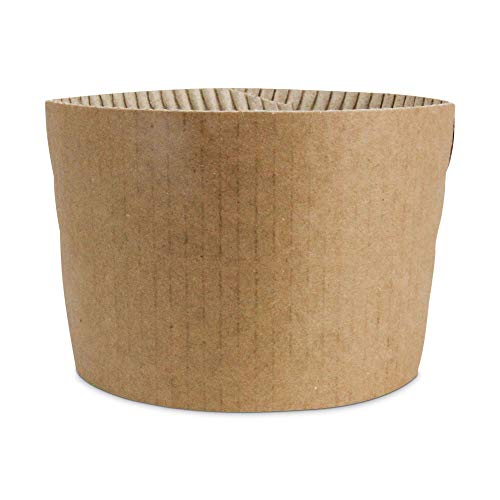 [125 Pack] Kraft Coffee Cup Sleeves Brown Disposable Corrugated