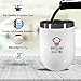 BARTENDER SELECTION Stemless Wine Tumbler, 12 oz Stainless Steel Vacuum Insulated Double Wall Tumbler with Lid, Straw Friendly, Ideal for Wine, Coffee, Beer (Pack of 2 per set, White)