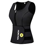 HOPLYNN Sweat Vest for Women, Adjustable Neoprene Sauna Waist Trainer Vest for Weight Loss Black/XL