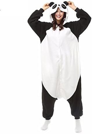 HYY@ Kigurumi Pajamas Panda Leotard/Onesie Halloween Animal Sleepwear White Patchwork Polar Fleece Kigurumi Unisex Halloween , l