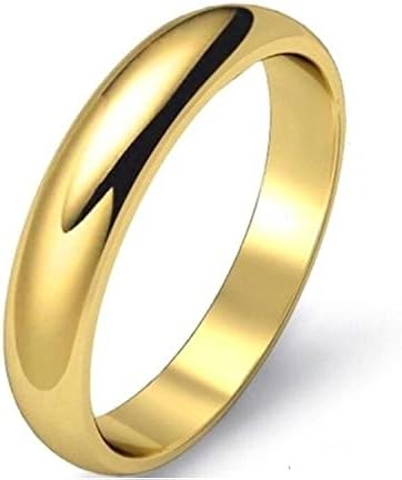 9ct 9K Yellow Gold Plated Men Ladies Wide Wedding Band Ring Various Sizes.W=5mm