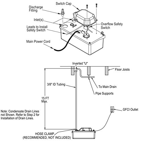 TRUPOW 1/30HP 115Volt Automatic Condensate Removal Utility Water