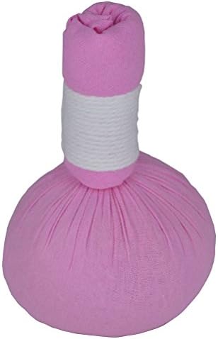 100% Natural Thai Herbs Containing The Aromatic Black Pepper Herbal Compress Ball Massage Body Spa Therapy,Light Pink,150 G