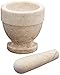 Evco International Natural Marble Stone Mortar and Pestle Set Guacamole Molcajete Bowl, Kitchen Spices, Herbs, Pesto Grinder, 4