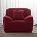 FORCHEER Stretch Couch Cover 3 Cushion Sofa Slipcovers Furniture Pet Protector for Living Room Spandex Smooth Fabric(Sofa, Wine Red)