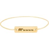 Mama Bear with 4 Cubs Bracelet Mom Jewelry Mothers Day Gift Birthday Present Bangle Avg Size Woman