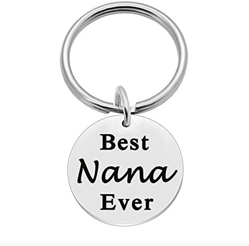 SOSOHOMESOSOHOME Mothers Day Birthday Keychain Gifts, Personalized Key Ring Gift Ideas for Grandma - Best Nana Ever