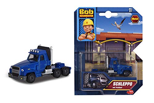 Dickie Toys 203131005 Bob der Baumeister Stretch Spielzeugauto mit Freilauf und beweglichen Teilen, 1:64, Türkis, 7 cm – Bild 4