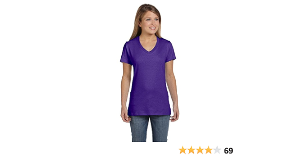 Nano V-Neck T-Shirt Purple Medium 