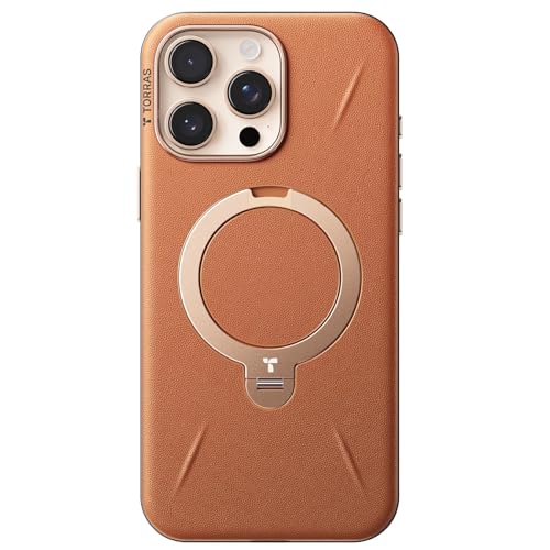 TORRAS Ostand Q3 VegSkin für iPhone 16 Pro Max Hülle(Nachhaltig Silikonleder) (360° Magnetischer Unsichtbarer Ständer) Premium Haptik Langlebig Hülle