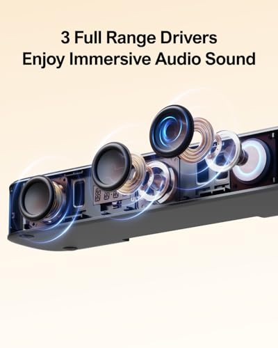 ULTIMEA 7.1ch Sound Bar with Subwoofer, Virtual Surround Sound System for TV, Sound Bar for Smart TV with 4 Surround Speakers, Peak Power 330W, TV Soundbar with App Control, Opt/AUX/BT, Aura A40