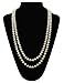 Great Gatsby Faux Pearls Flapper Beads Cluster Long 1920s Necklace 59''(White)