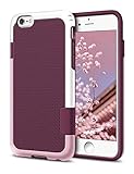iPhone 6s Plus / 6 Plus Case, LoHi [Extra Front Raised Lip] Hybrid Impact 3 Color Shockproof Rugged Soft TPU Hard PC Bumper Cover 5.5 Inch Wine Red