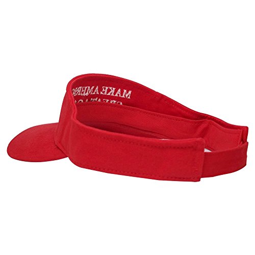 Donald Trump Visor, Make America Great Again - Quality Embroidered 100% Cotton Visor Cap - Red