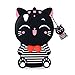 Mulafnxal Black Lucky Cat Case for HTC Desire 626 530,Soft Fun Kawaii 3D Cool Character Unique Girls Kids Silicone Rubber Shock Proof Protective Protector Cases Cover Skin for HTC 626 630