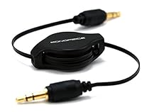 Monoprice 106753 2.5-Feet Retractable Audio Cable - Black
