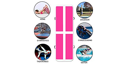 Tuexdo Sailor 10ft/13ft/16ft/20ft Inflatable Gymnastics Air Track Tumbling Mat 4in/6in/8in Thick Tumbling Air Track Mat with Electric Air Pump for Cheerleading/Gymnastics/Beach/Gym/Home use