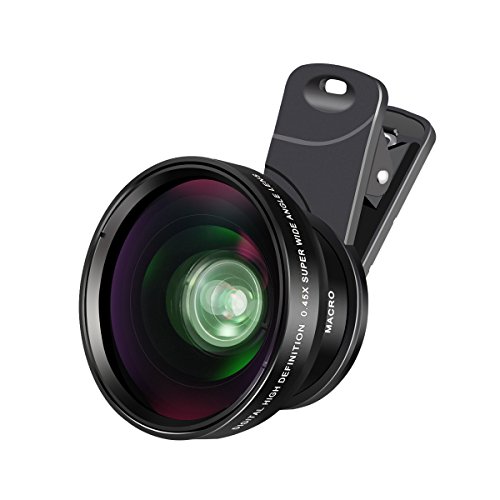 M.way 2 in 1 professional hd camera lens kit, 0.45x super wide an…