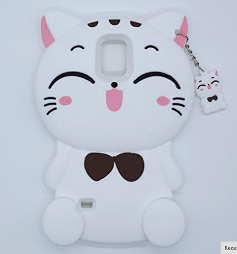 Galaxy Note 4 Cartoon Silicone Cover,Cute 3D Kitty Lucky Fortune Cat Design Phone Bag Soft Rubber Case for Samsung Galaxy Note 4 N9100