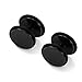 Stainless Steel Unisex Round Black Stud Earrings Set with Rubber Wrapped, 2pcs, 10mm (with Gift Bag)