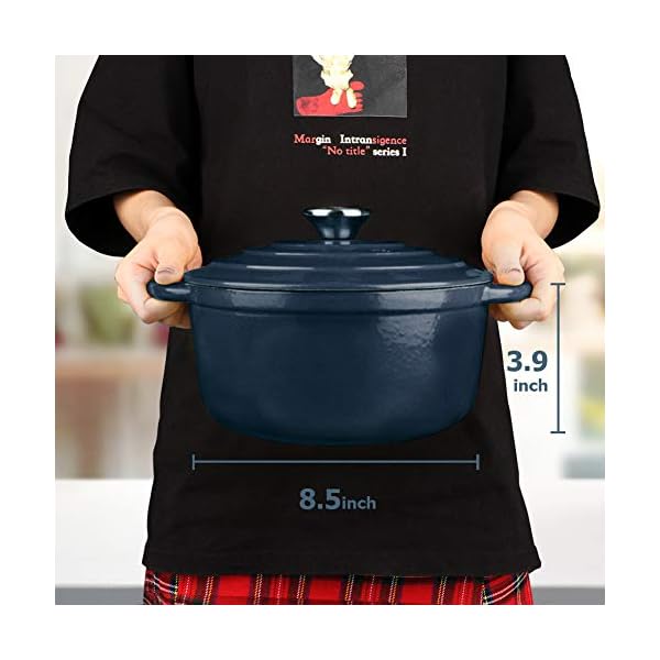 AIDEA Dutch Oven Enameled Cast Iron Round, Bread Baking Pot with Lid