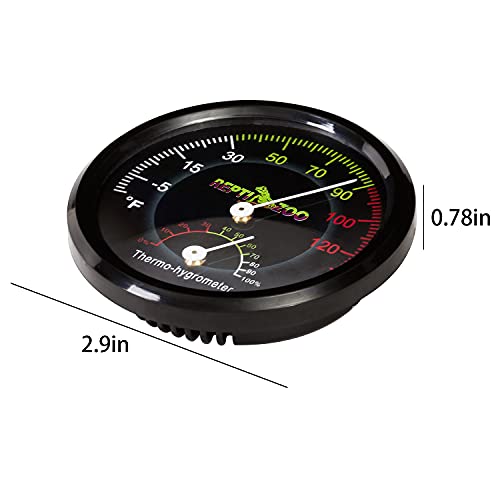 REPTI ZOO Reptile Terrarium Thermometer Hygrometer Dual Gauges Pet