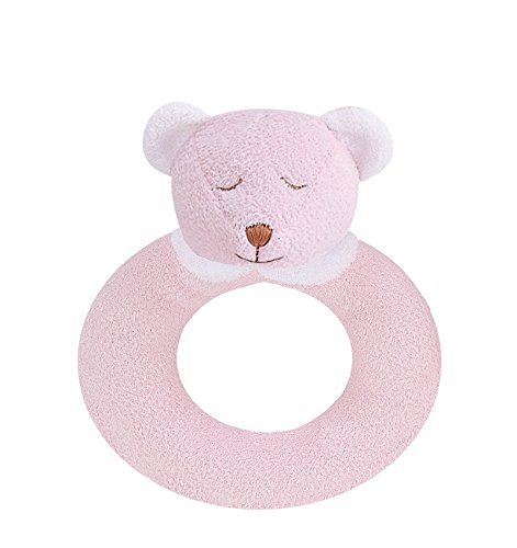 Angel Dear Pink Bear Blankie & Ring Rattle Set.