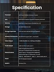 MINISFORUM Mini PC UM450 AMD Ryzen 5 4500U 6C/6T up
