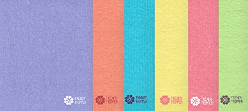 Trendy Tripper Swedish Dishcloths, Reusable Set of 6 Mixed Solid Colors
(SIX) (Turquoise/Apple/Yellow +) Trendy Tripper Swedish Dishcloths, Reusable Set of 6 Mixed Solid Colors
(SIX) (Turquoise/Apple/Yellow +)