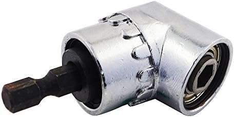 Lowmany 105 Degree Angle Extension Right Angle Driver Drilling Extension Shank Screwdriver Magnetic 1/4 Inch Hex Drill Bit Screwdriver Socket Holder Adaptor Sleeve